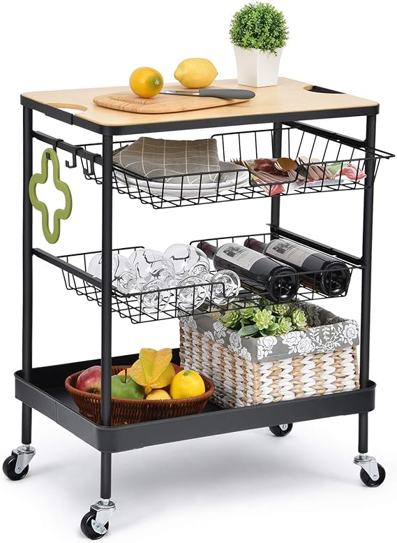 Kitchen Island Serving Cart