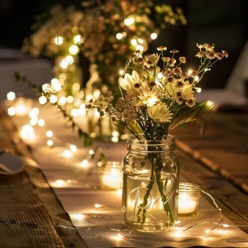 winter garden party decor lights